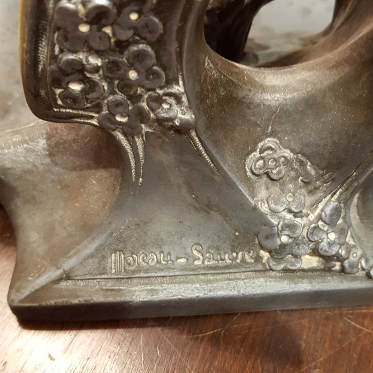 Art Nouveau : Encrier Femme Aux Papillons-photo-2