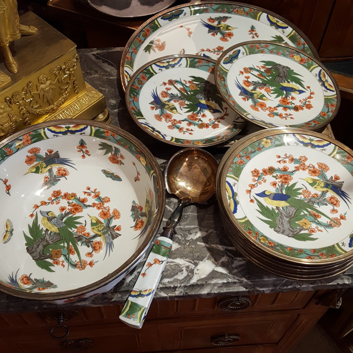 Service  A.Raynaud modèle Tétard Limoges  porcelaine et argent 