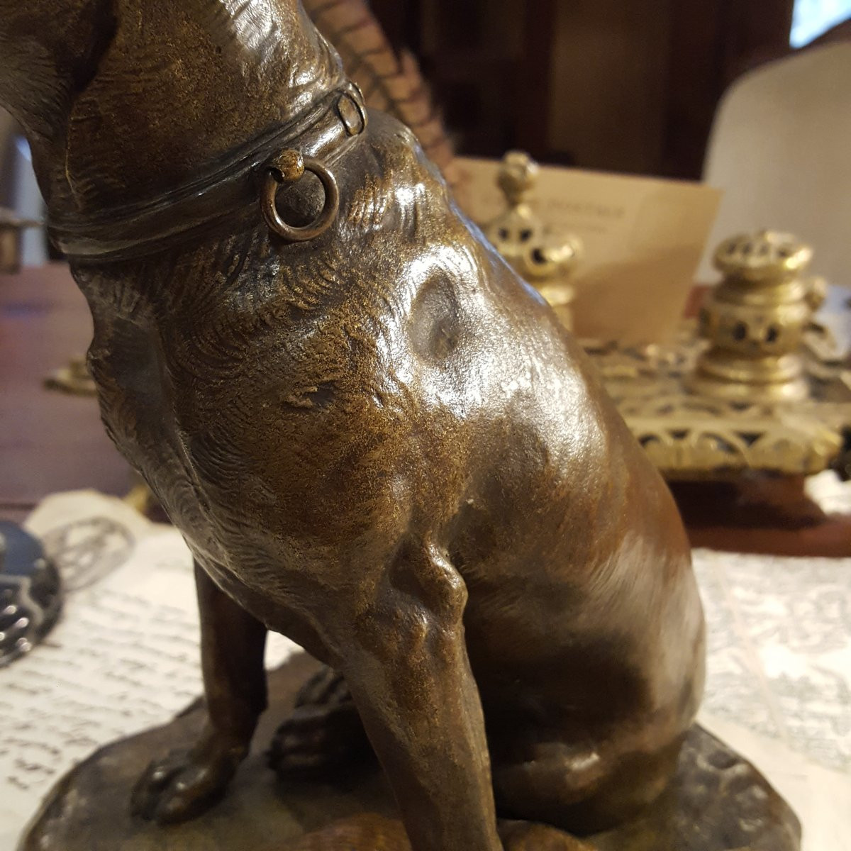 The Rewarded Hunt: 19th Century Bronze By Stanislas Lami-photo-2