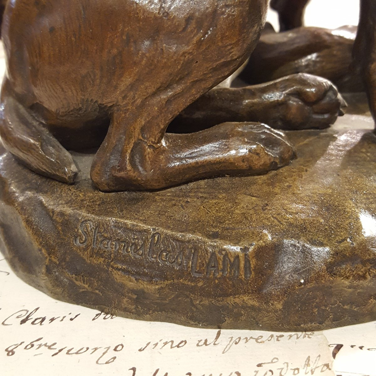 The Rewarded Hunt: 19th Century Bronze By Stanislas Lami-photo-3