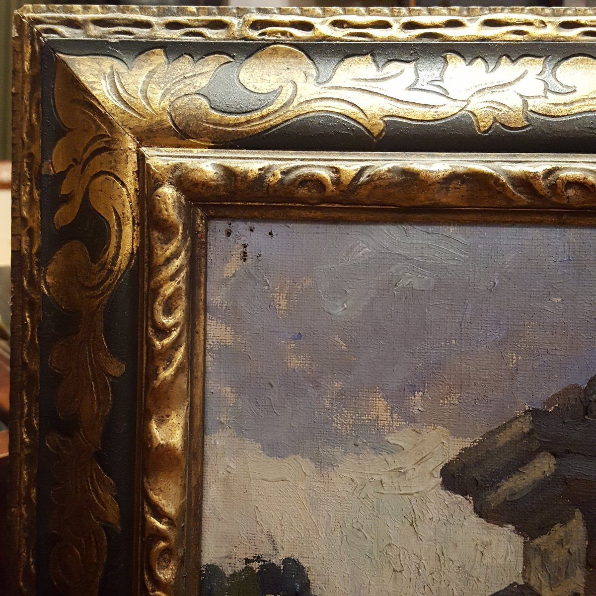 "Belle Demeure" huile sur toile  : Gustave Rouzé-photo-2