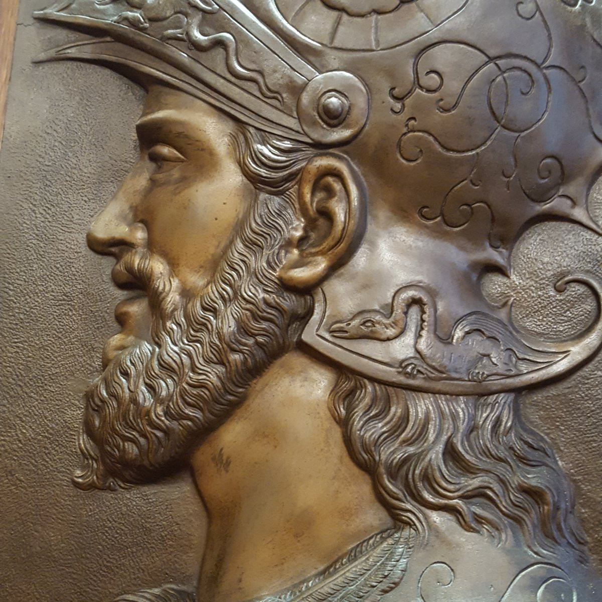 Profil en bronze d'un guerrier Italie XIXème-photo-2