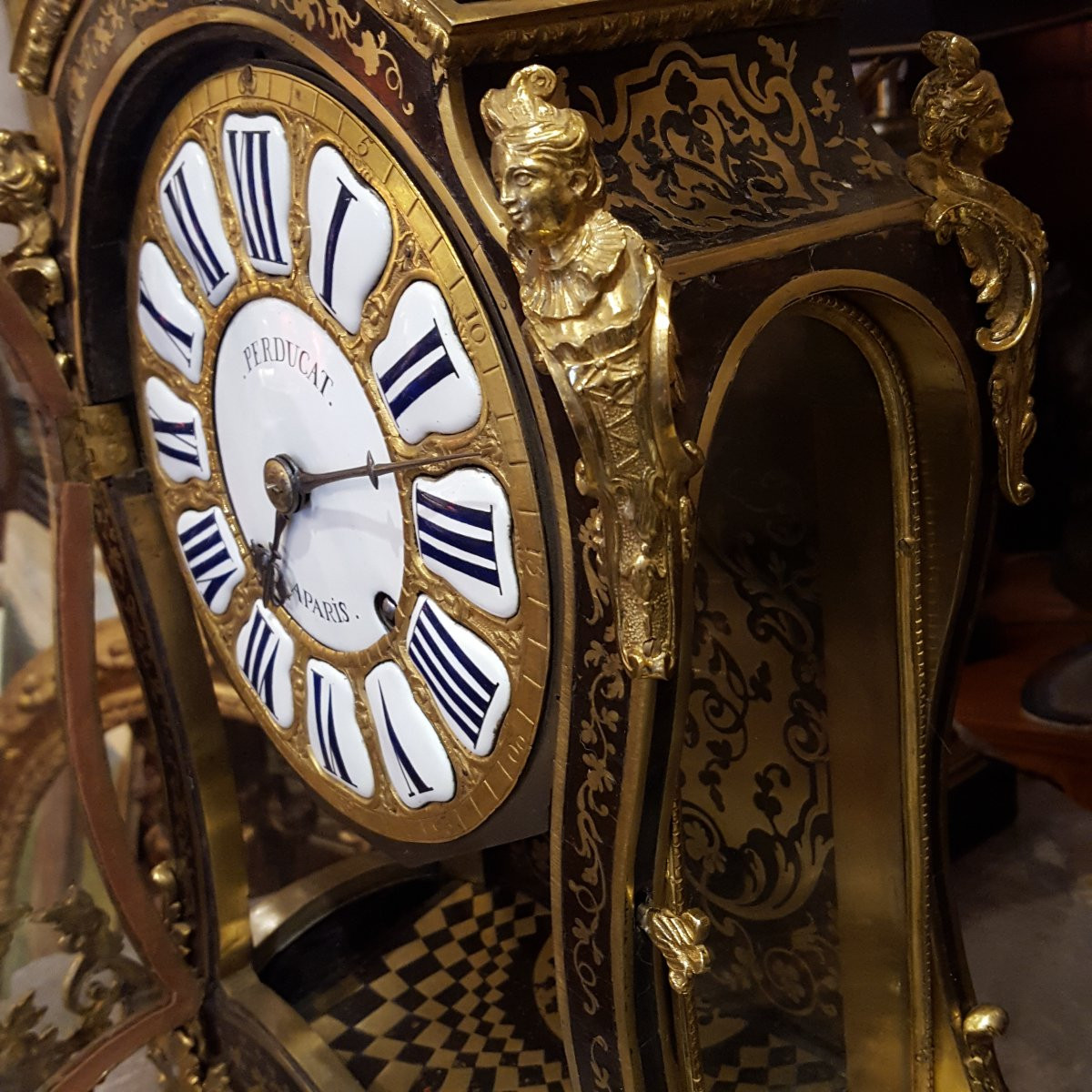 Boulle XVIIth: Cartel And Its Console-photo-7