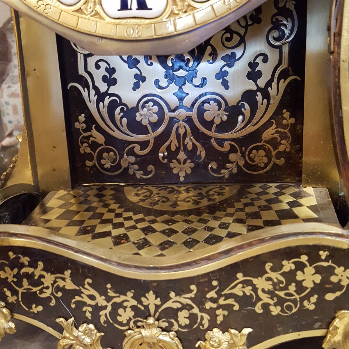 Boulle XVIIth: Cartel And Its Console-photo-8