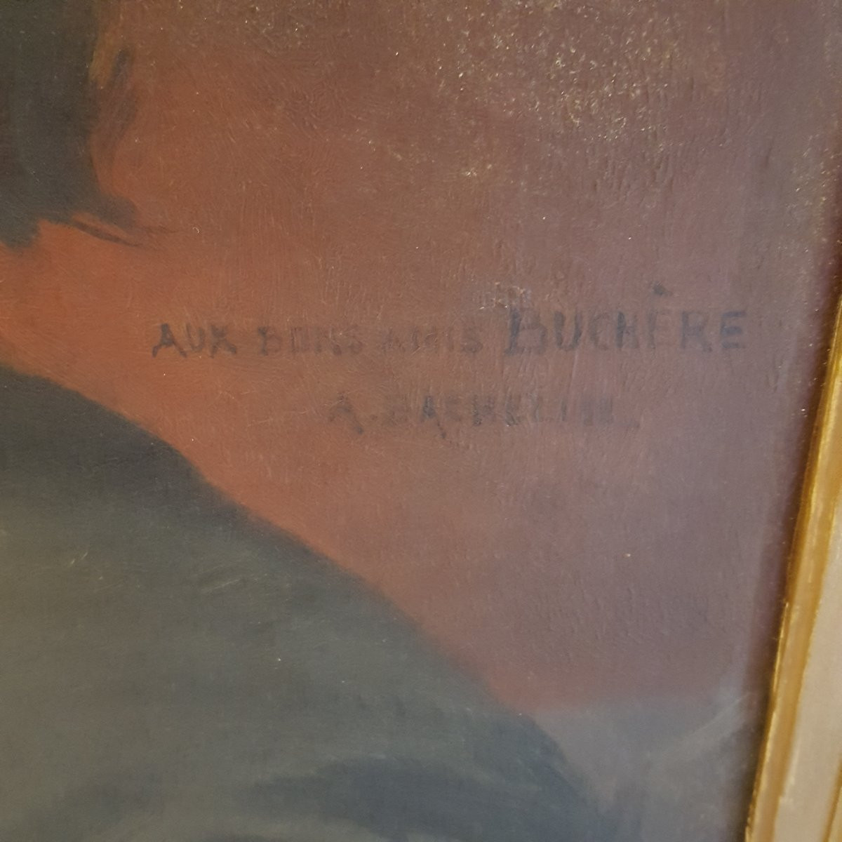 A.Bachelin 1830-1890 : Portrait profil d'homme-photo-3