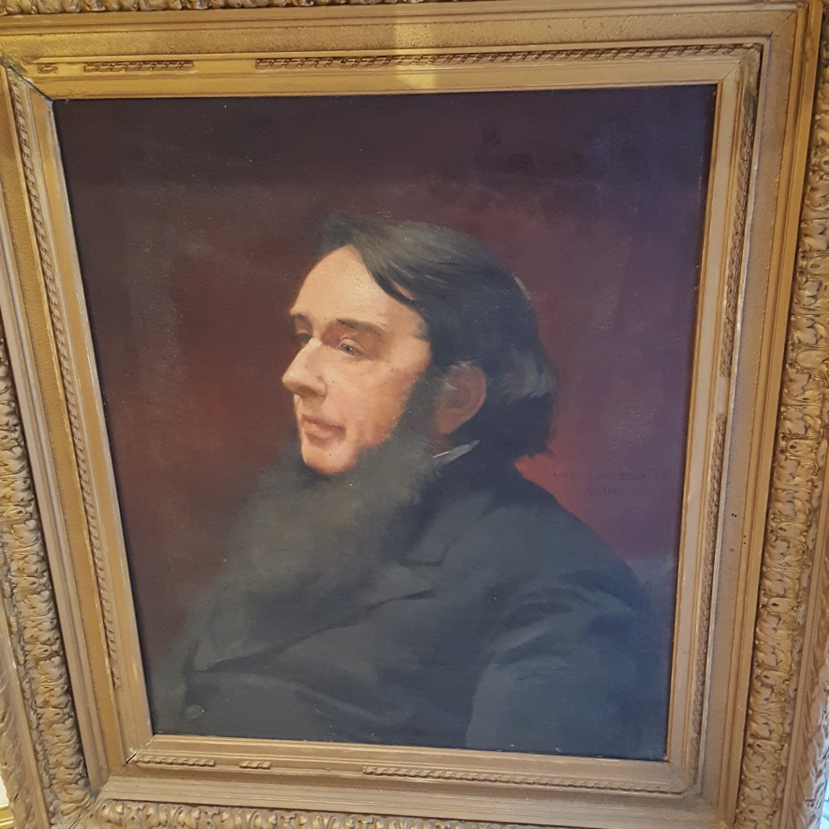 A.Bachelin 1830-1890 : Portrait profil d'homme-photo-4