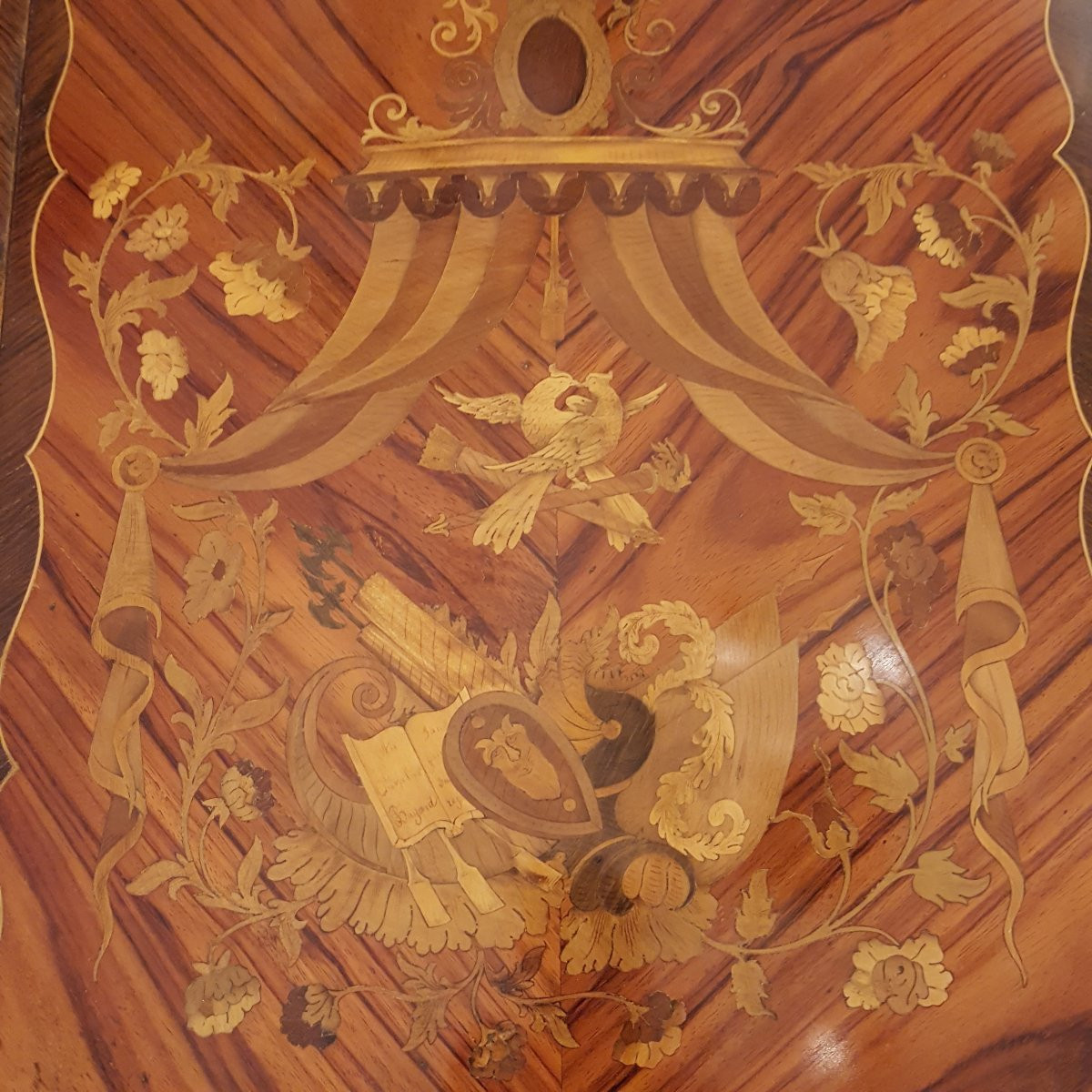 Dressing Table Transitional Marquetry And Bronze -photo-1