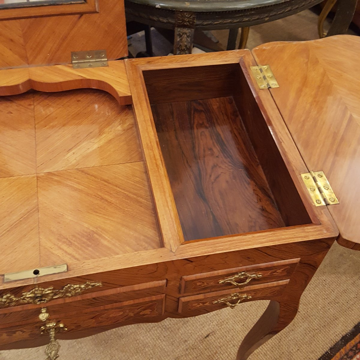 Dressing Table Transitional Marquetry And Bronze -photo-5
