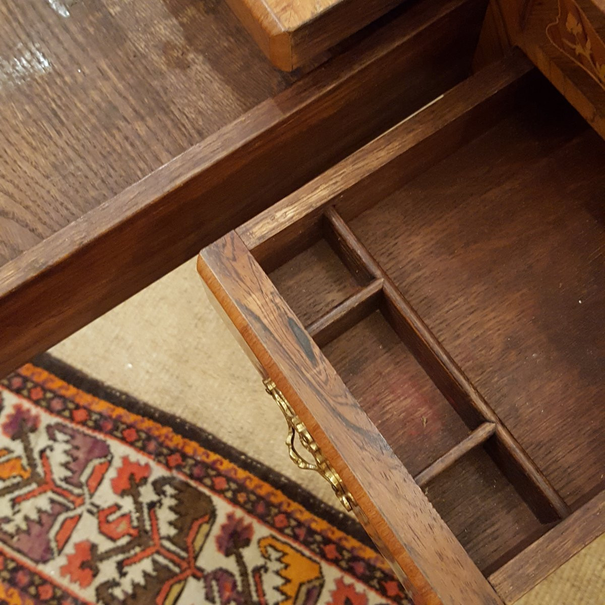 Dressing Table Transitional Marquetry And Bronze -photo-8