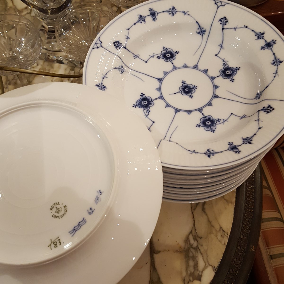 Royal Copenhague 1930 : 23 pièces porcelaine .-photo-3