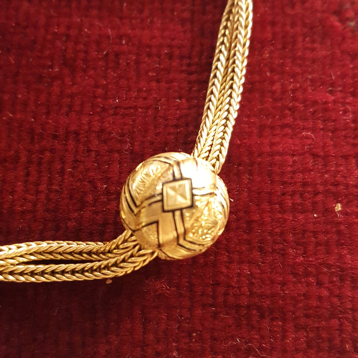 Collier Email Napoléon III boules coulissantes-photo-3