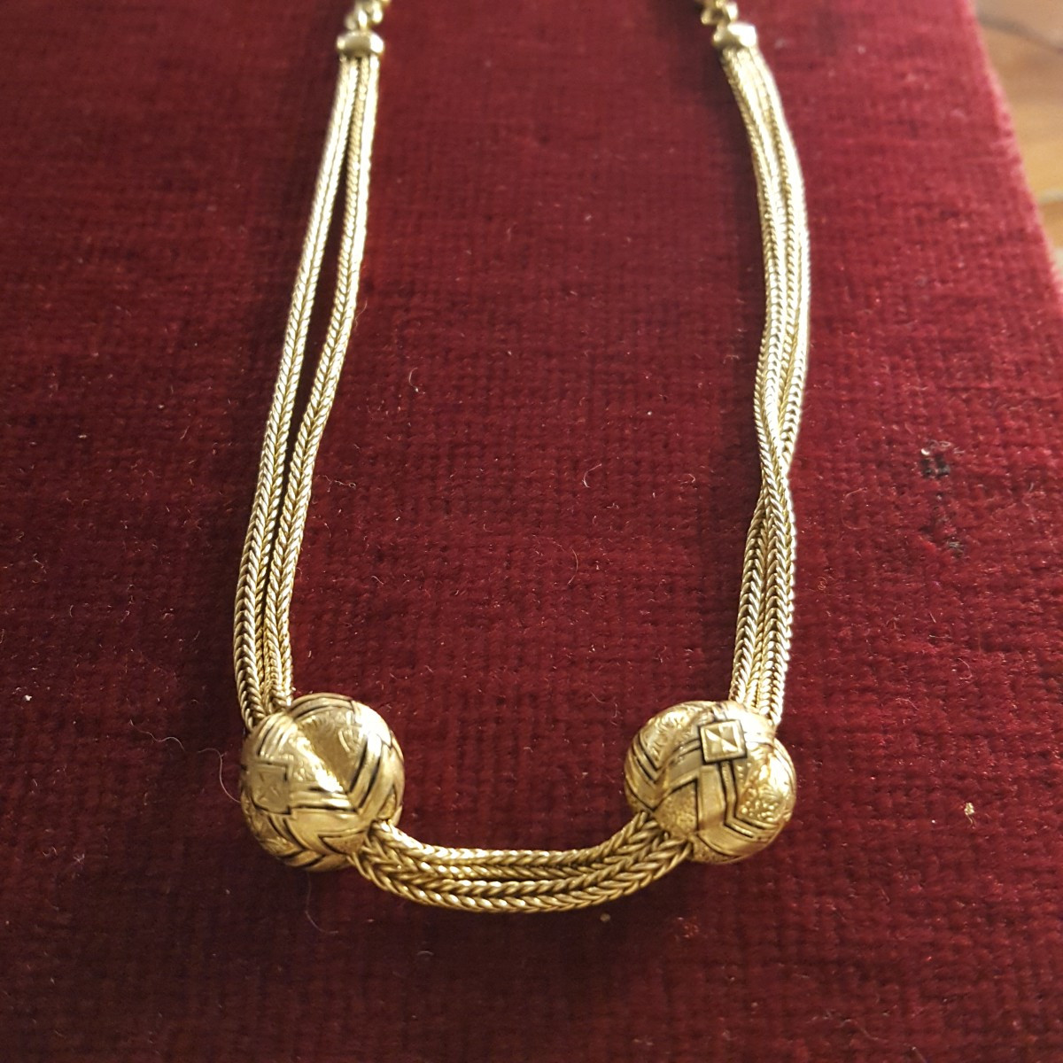 Collier Email Napoléon III boules coulissantes