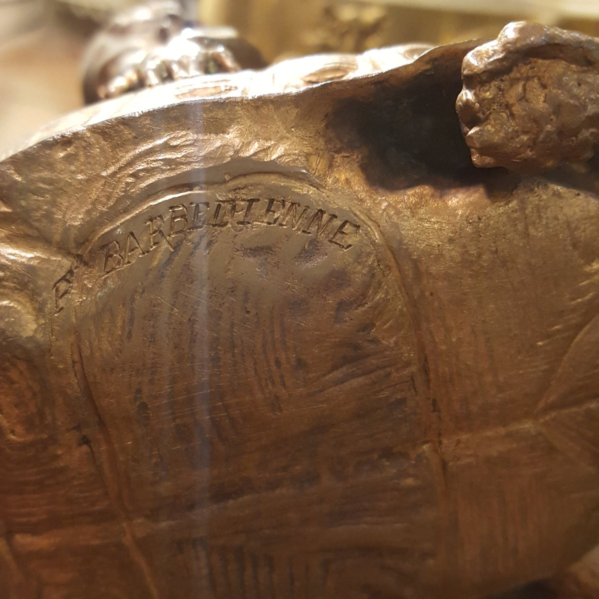 Louis Ernest Barrias bronze Barbedienne: Enfants sur une Tortue -photo-2