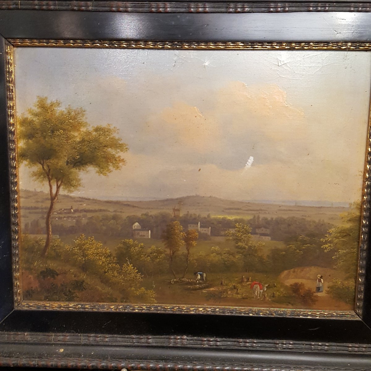 19th Century Painting Peasant Scene-photo-4