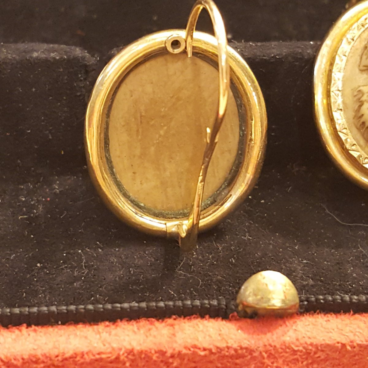 Gold Cameo Earrings 19th Century Restoration-photo-2