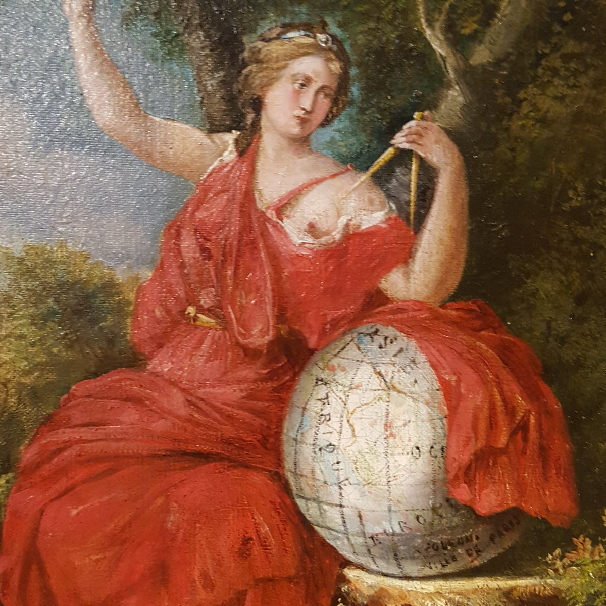 Oil On Canvas: The Muse Of Astronomy Uranie-photo-4