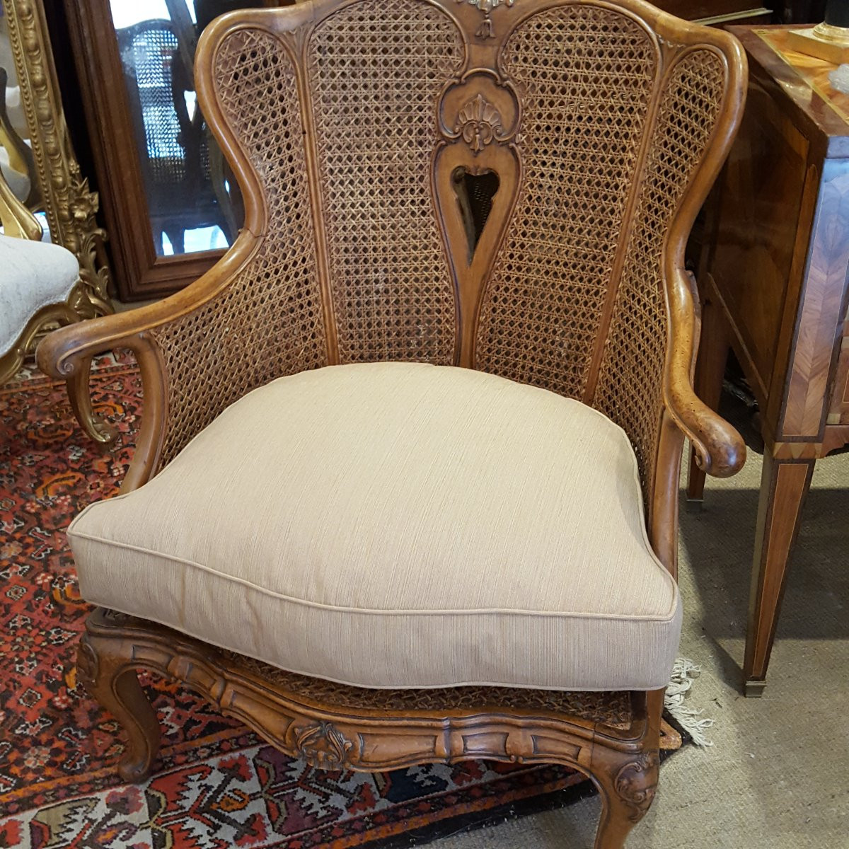 Paire de fauteuils bas 1900 cannés-photo-2