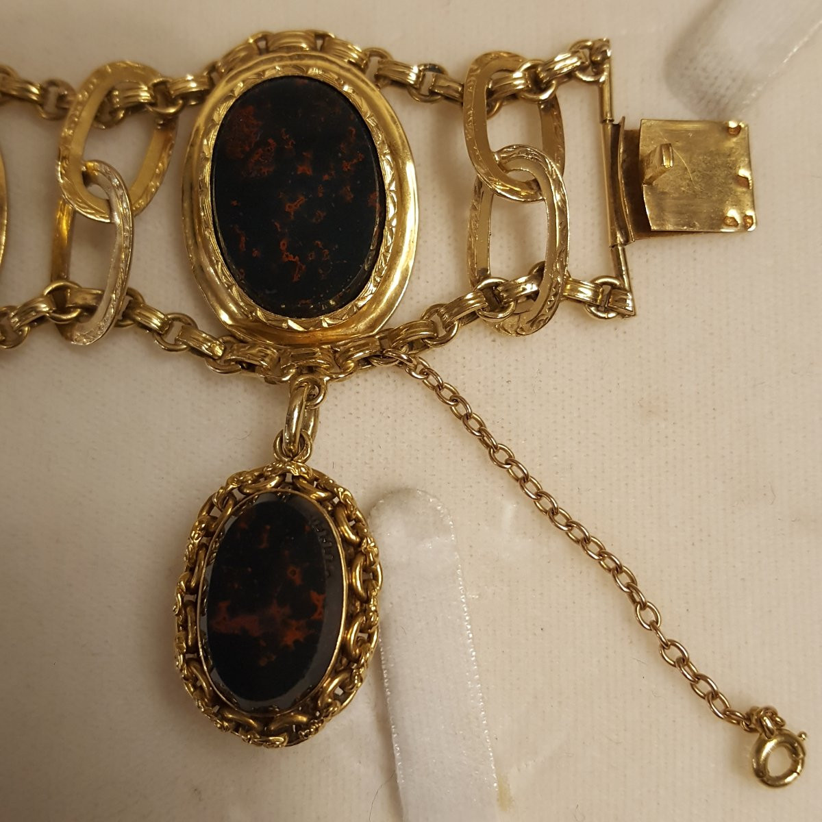Bracelet Jaspe sanguin et or Charles X-photo-2
