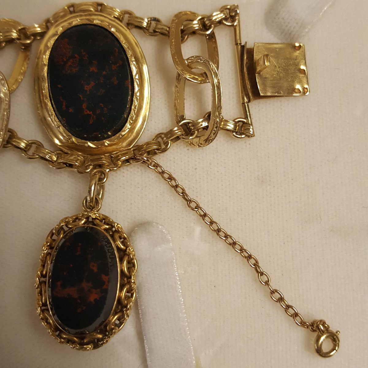 Bracelet Jaspe sanguin et or Charles X-photo-3