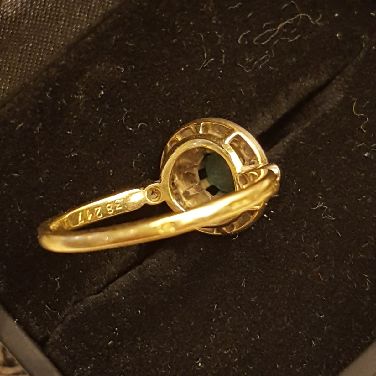 Bague Art Déco or et émeraude-photo-3