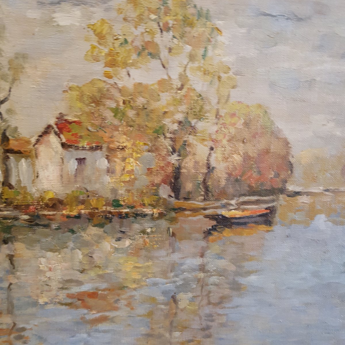 Le Petit Lac à Enghien les Bains :Toile de Henri Stern-photo-4