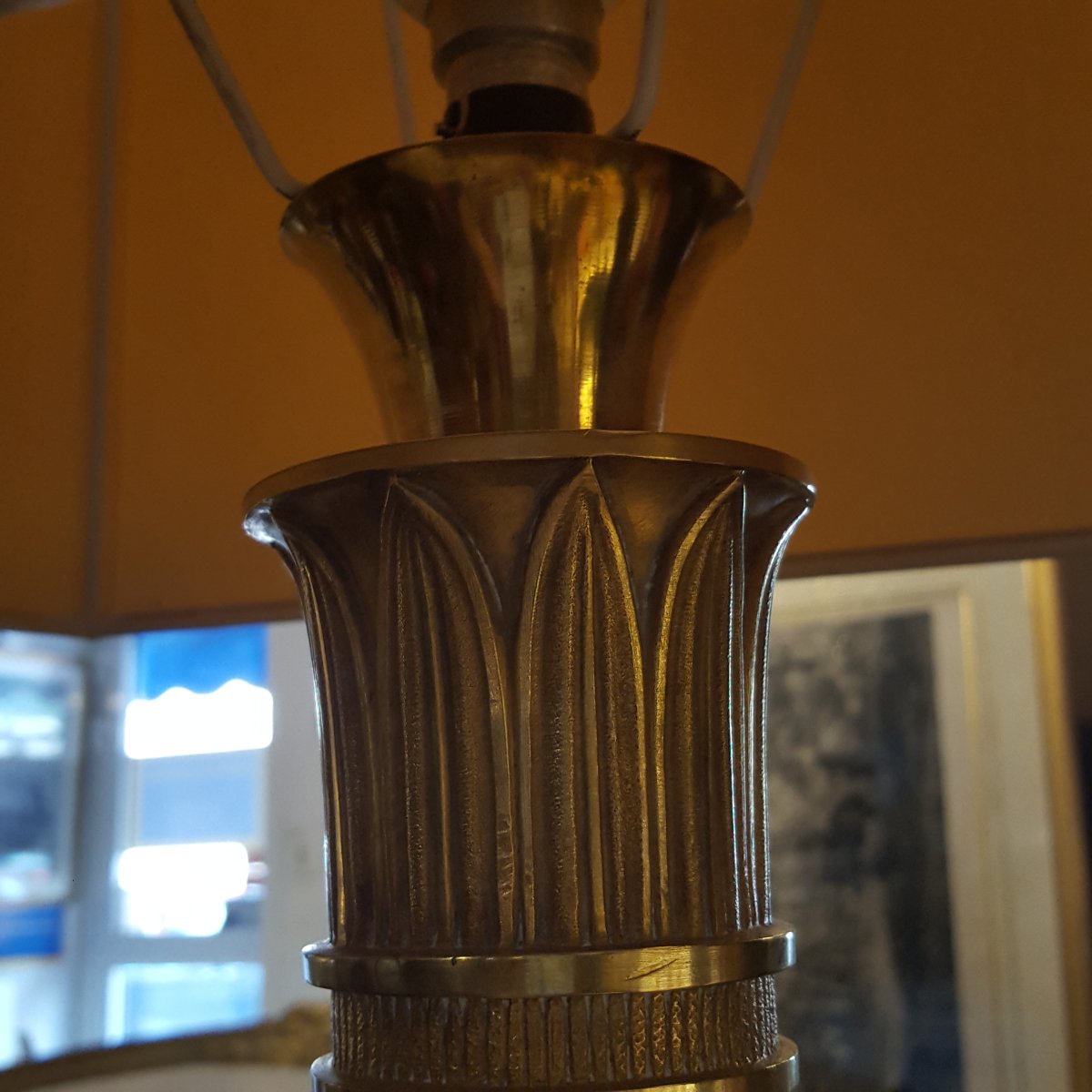 1940s Gilded Bronze Lamp-photo-4
