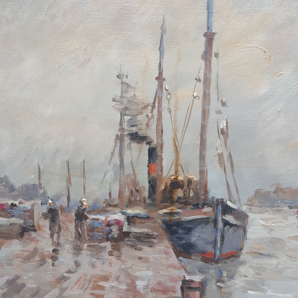 Henri Stern 1902-1988 :Boulogne sur mer : Bateaux de pêche  -photo-2