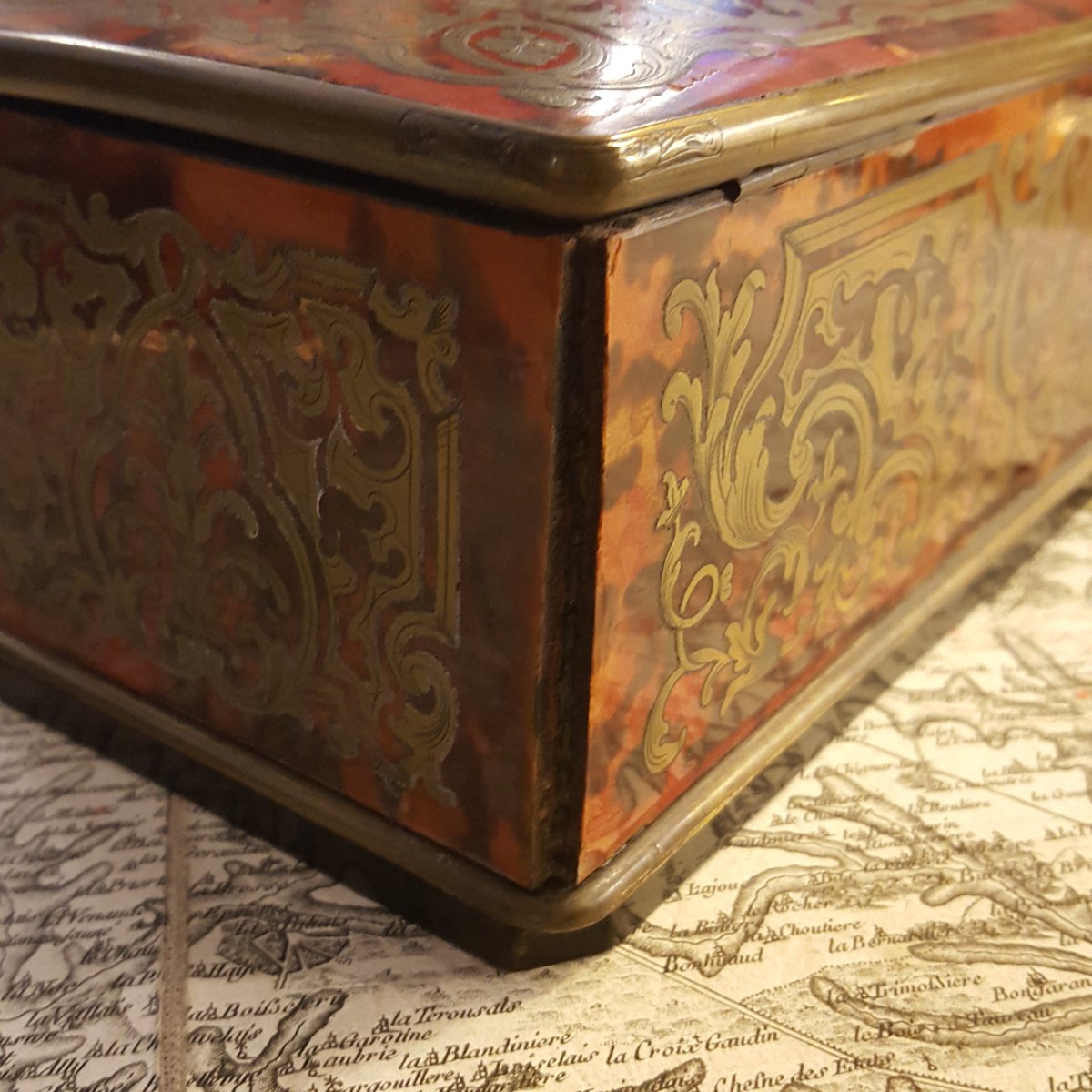 Coffret marqueterie Boulle XIXème-photo-2