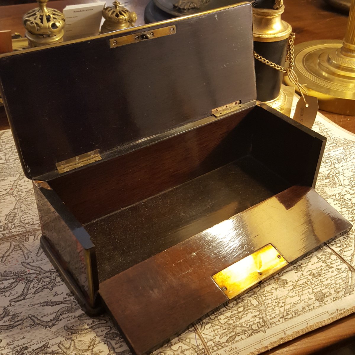 Coffret marqueterie Boulle XIXème-photo-3