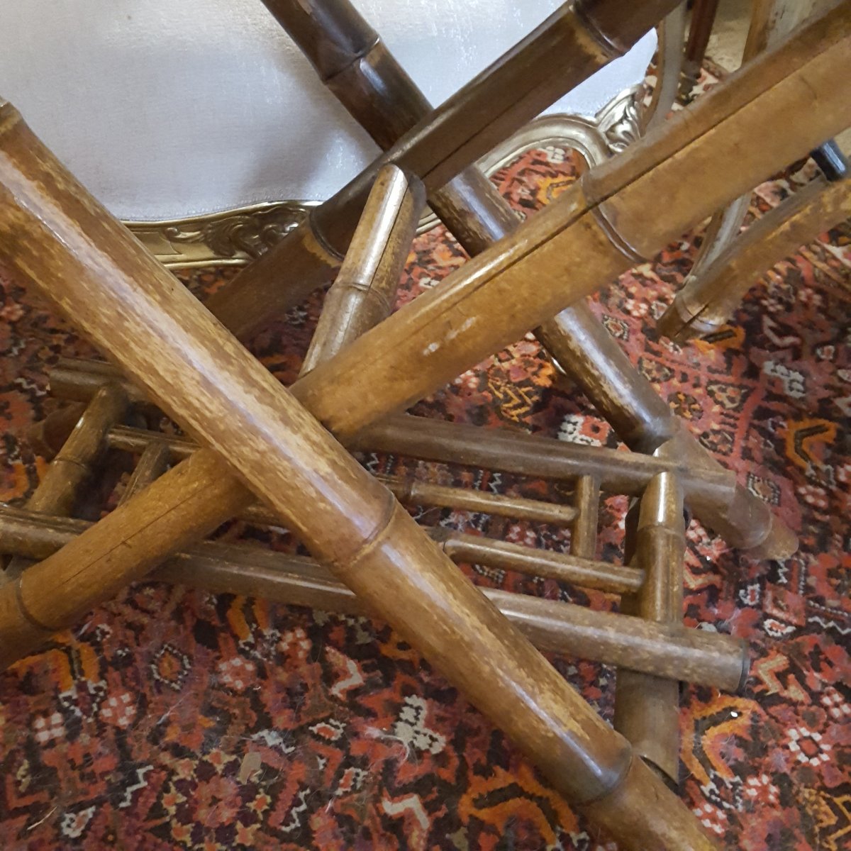 Art Nouveau Folding Table With Frog Motif-photo-2