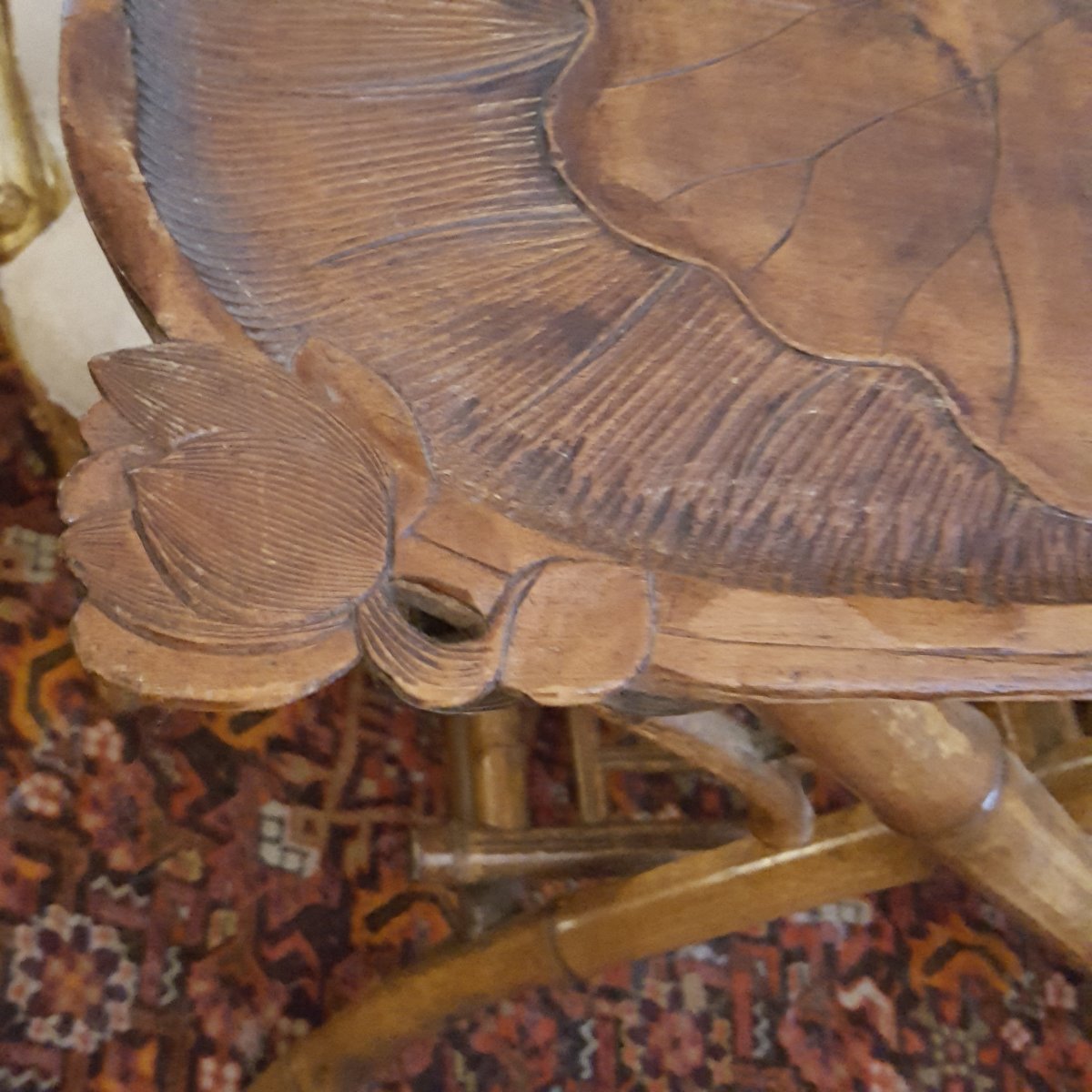 Art Nouveau Folding Table With Frog Motif-photo-4