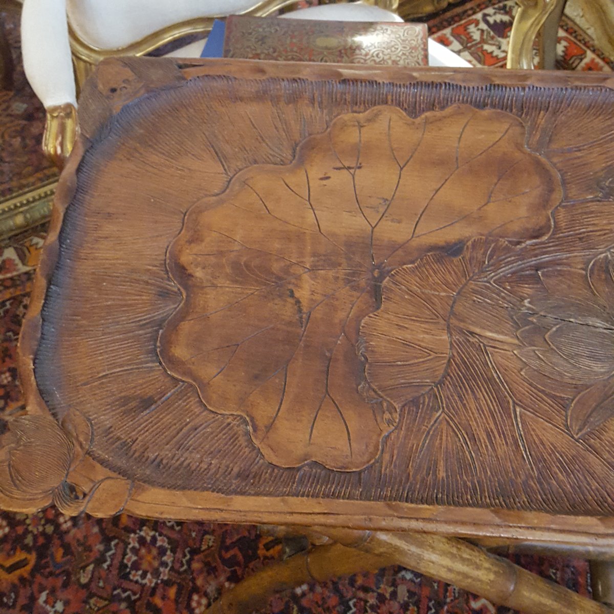 Art Nouveau Folding Table With Frog Motif-photo-5