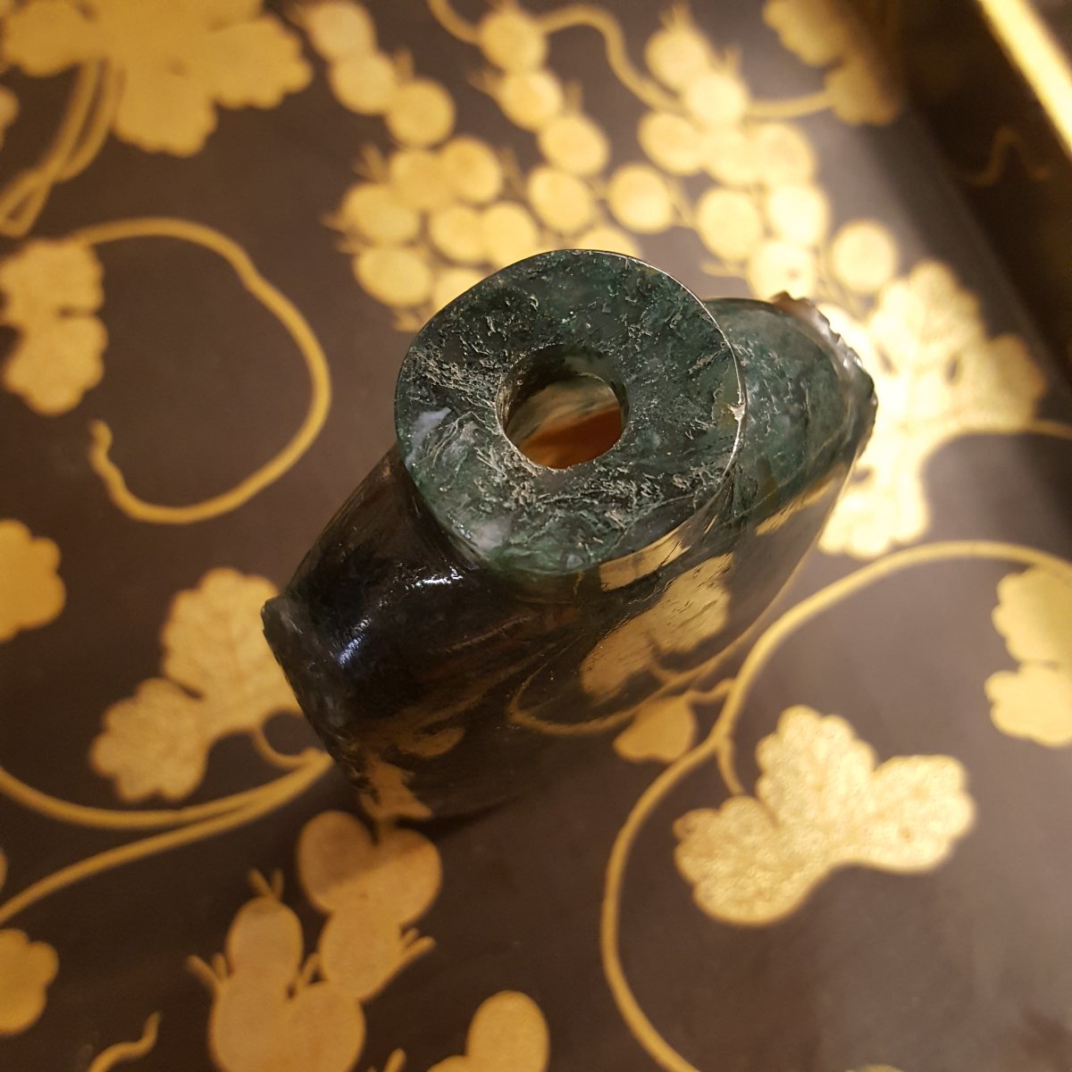 Chine XIXème : tabatière Agate " Mousse"-photo-2