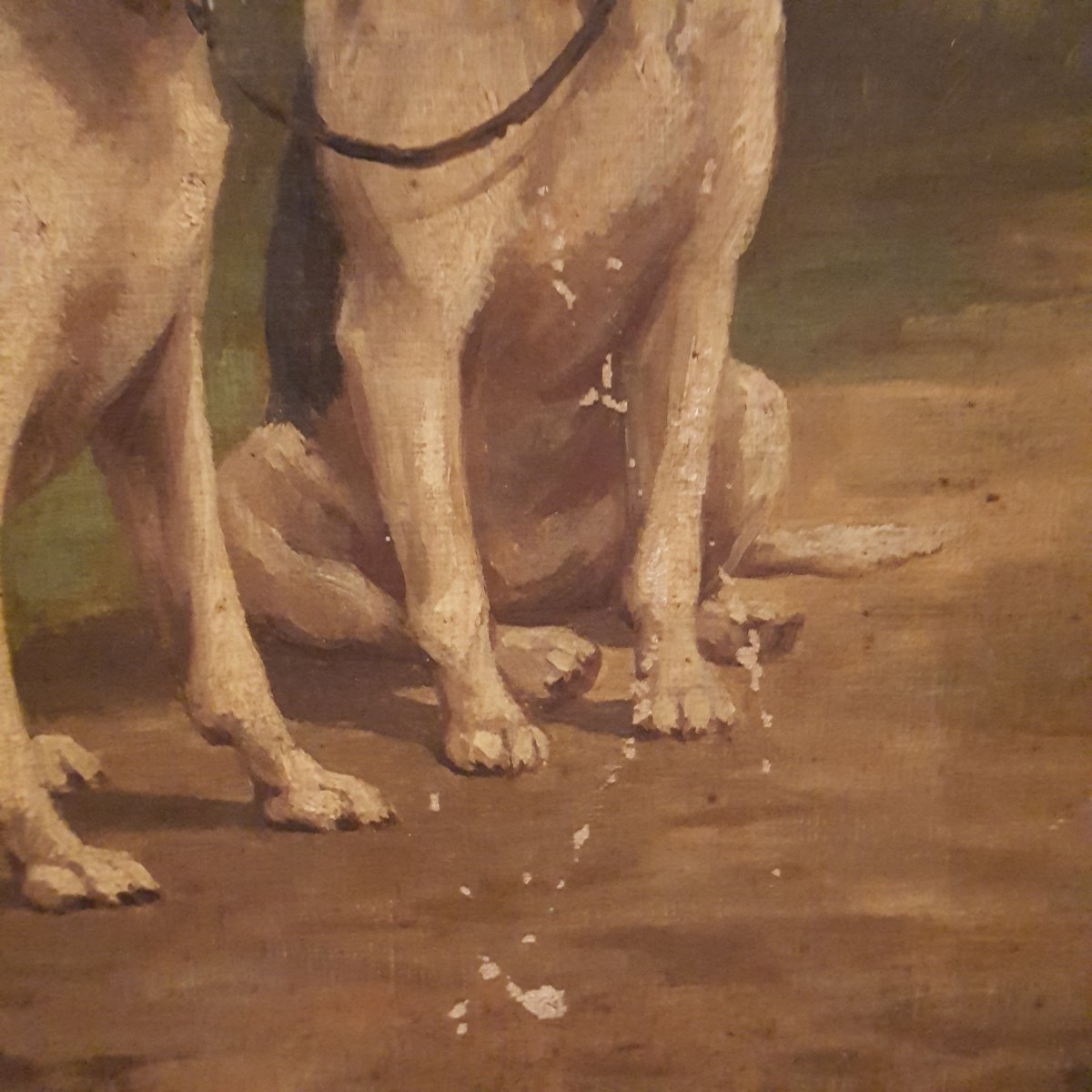  A.Willms :Deux tableaux XIXème Chiens de Chasse-photo-1
