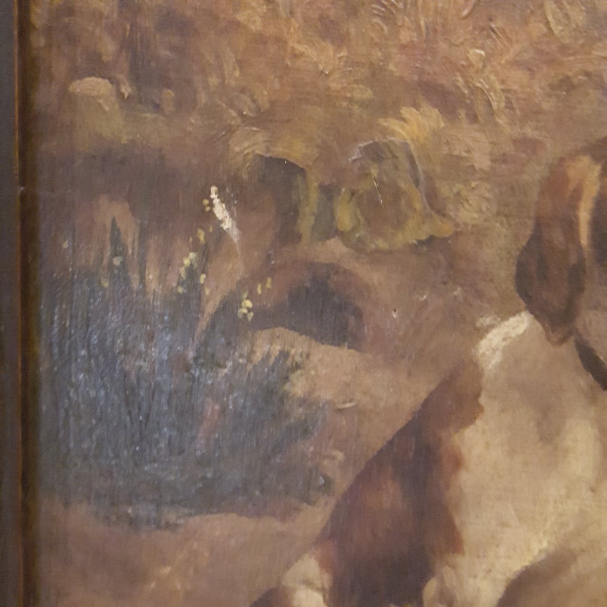  A.Willms :Deux tableaux XIXème Chiens de Chasse-photo-2