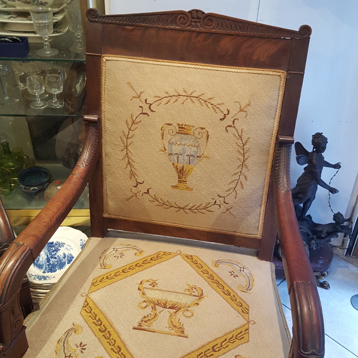 Pair Of Restoration-style Armchairs -photo-2