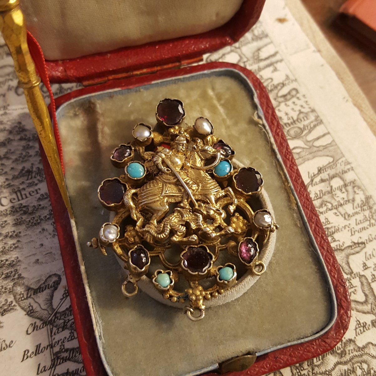 19th-century Austro-hungarian Pendant: Saint George And The Dragon-photo-2
