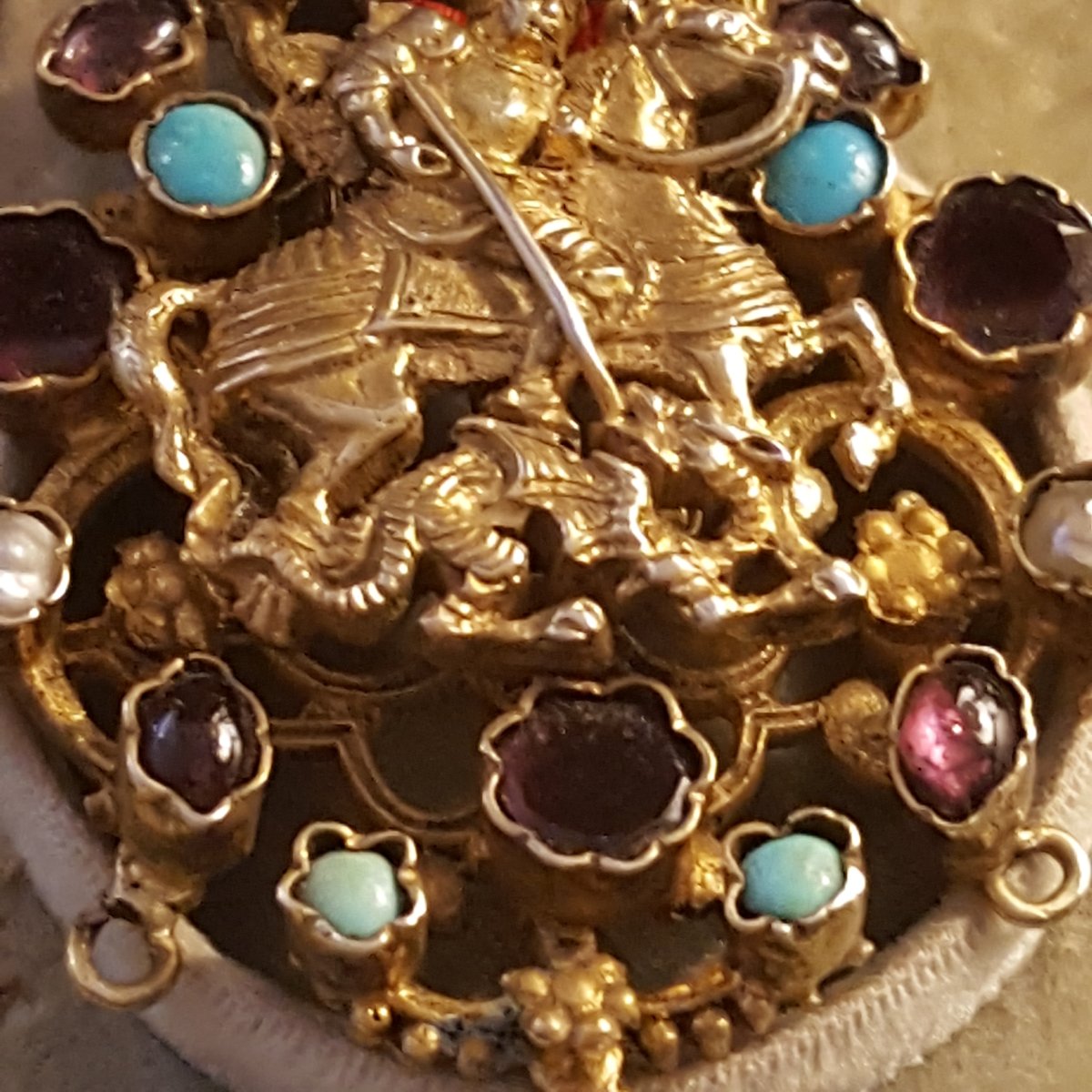 19th-century Austro-hungarian Pendant: Saint George And The Dragon-photo-3