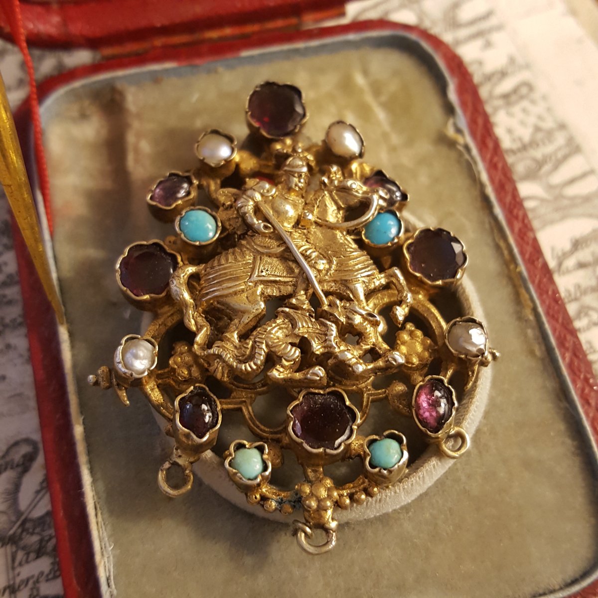 19th-century Austro-hungarian Pendant: Saint George And The Dragon