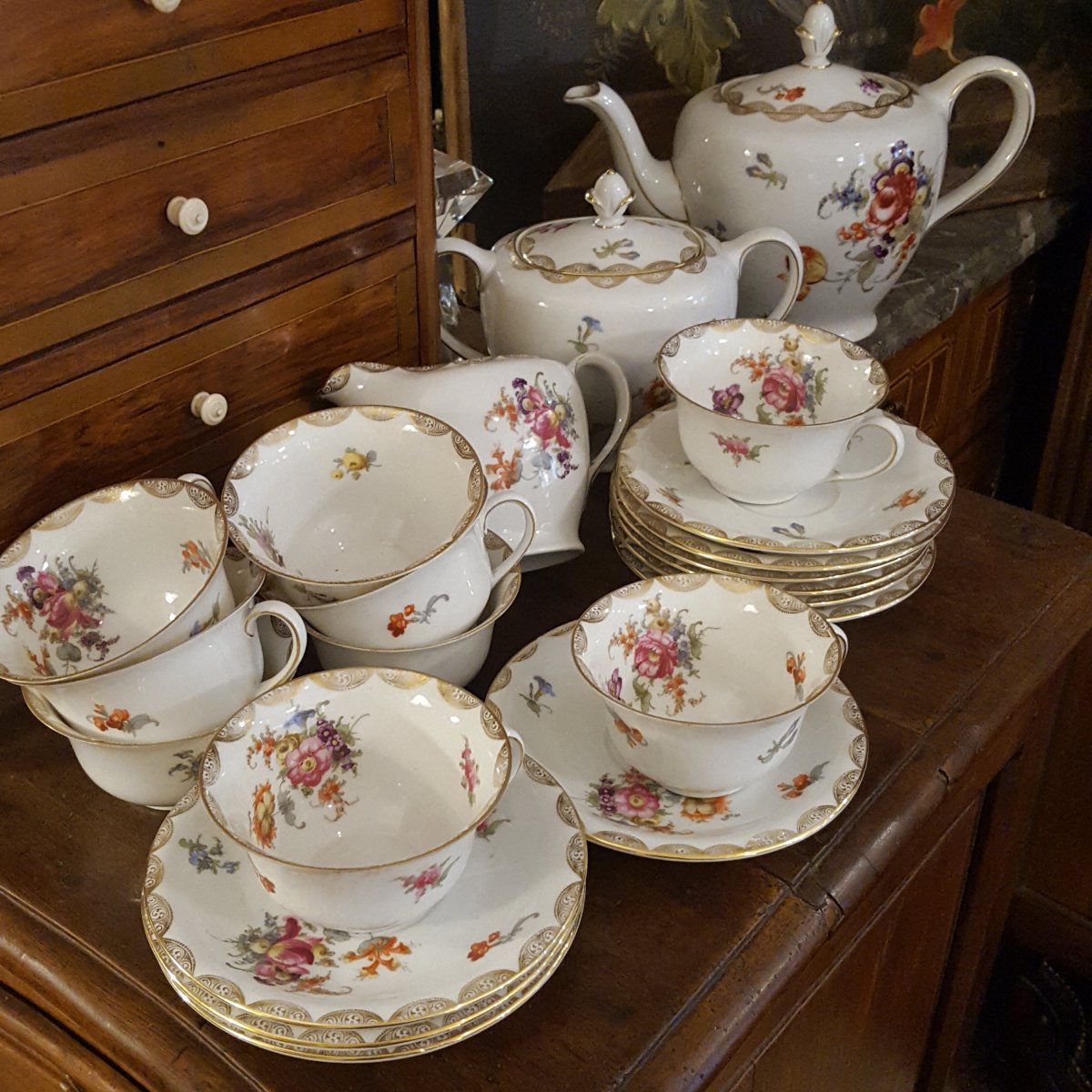 Saxe : service à thé de dix tasses