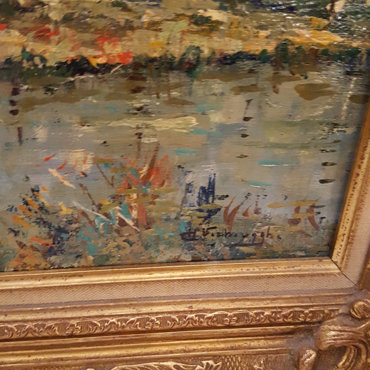 Ch. Verbrugghe: Oil On Canvas, "the Bridge"-photo-2