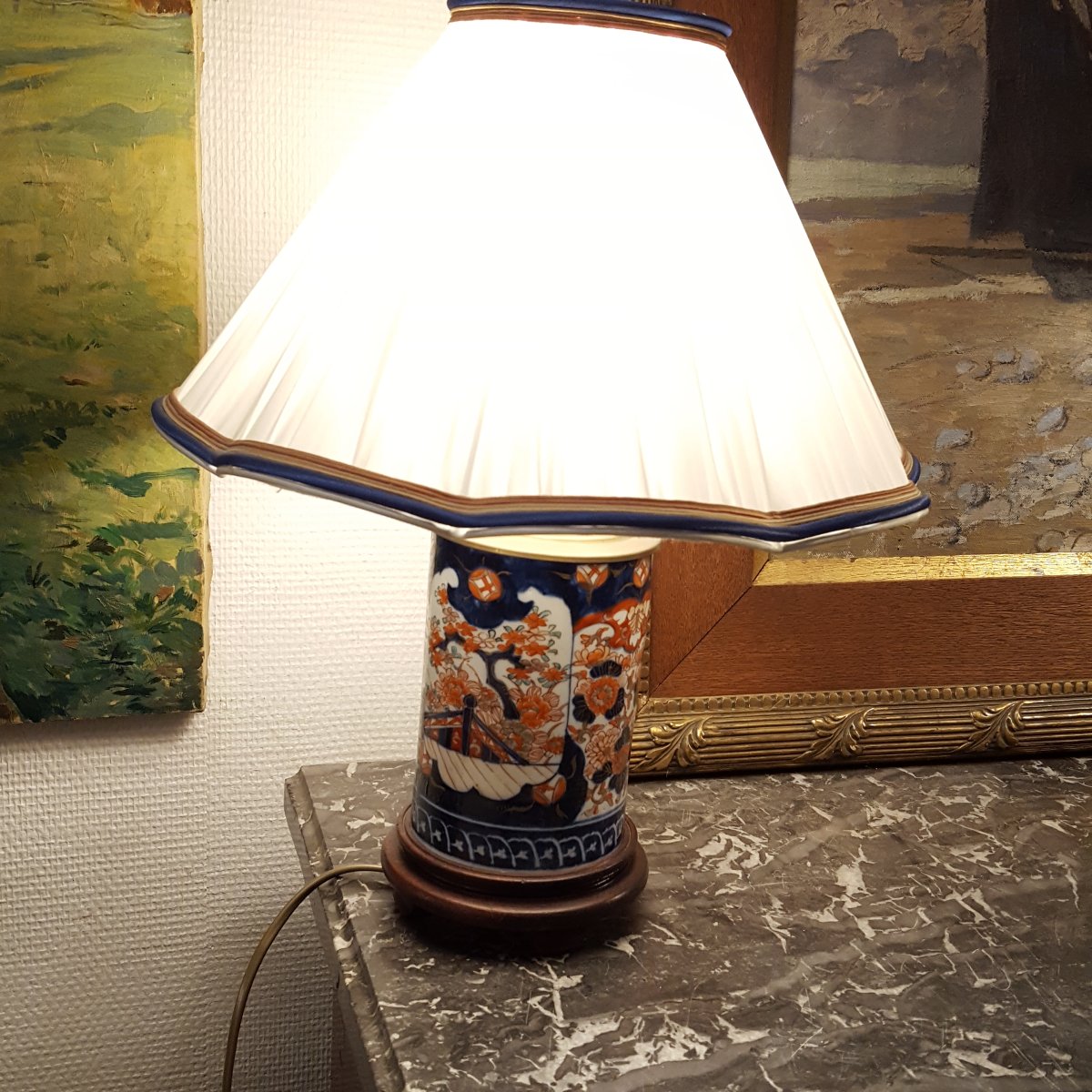 19th-century Imari Porcelain Lamp-photo-2