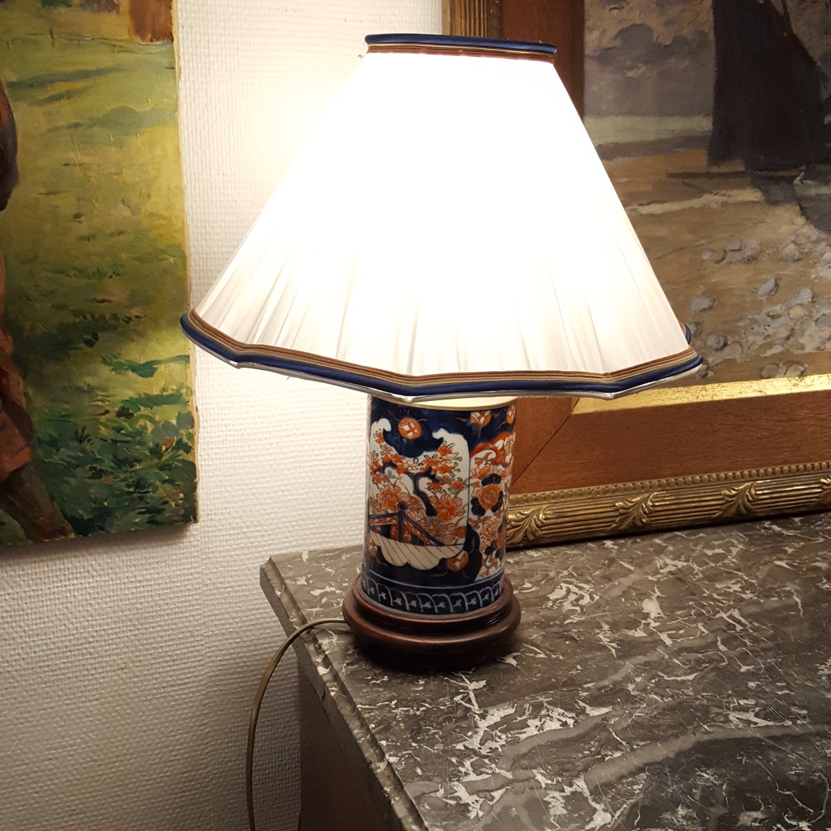 19th-century Imari Porcelain Lamp-photo-1