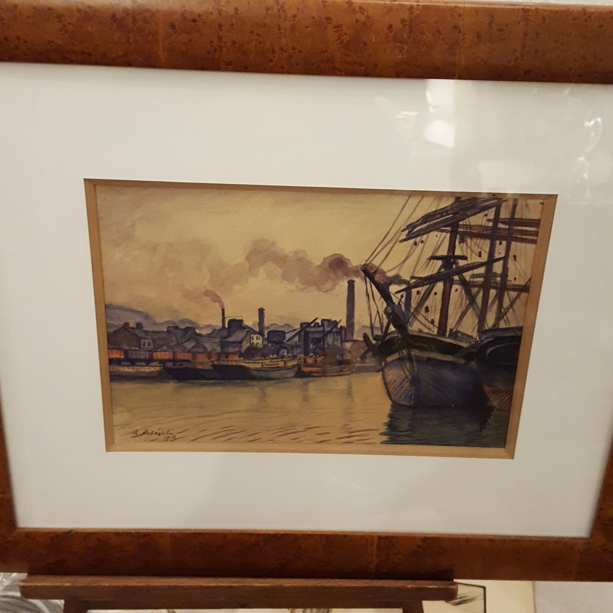 Le Havre; René De Saint Delis 1876 _ 1958; Sailing Ship At The Dock;1912
