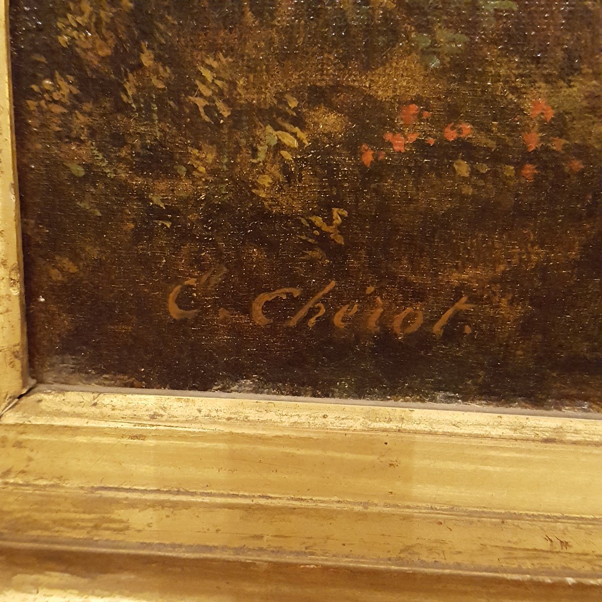 Ernest Chérot  huile sur toile paysage Barbizon XIXème-photo-3
