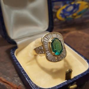 Emerald And Brilliant Gold Ring