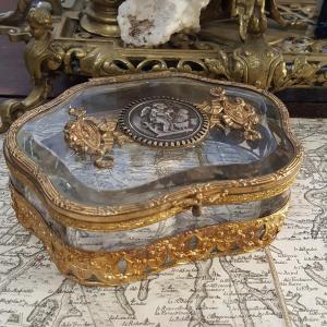 Coffret à Bijoux cristal et bronze XIXème