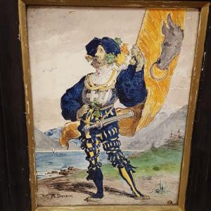 Auguste Bachelin : Peinture sur Céramique XIXème