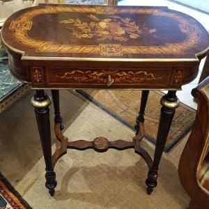 Travailleuse coiffeuse Marqueterie Napoléon III