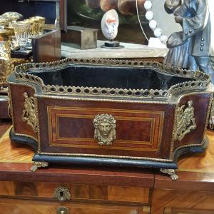 Marquetry And Bronze Planter With Its 19th-century Interior